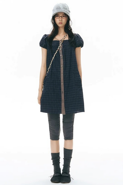 Hand-Woven Plaid Button Phone Chain