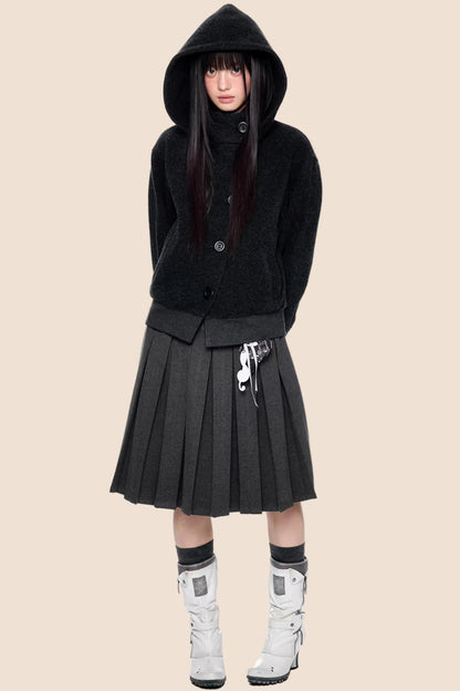 Vintage Woolen Hooded Jacket