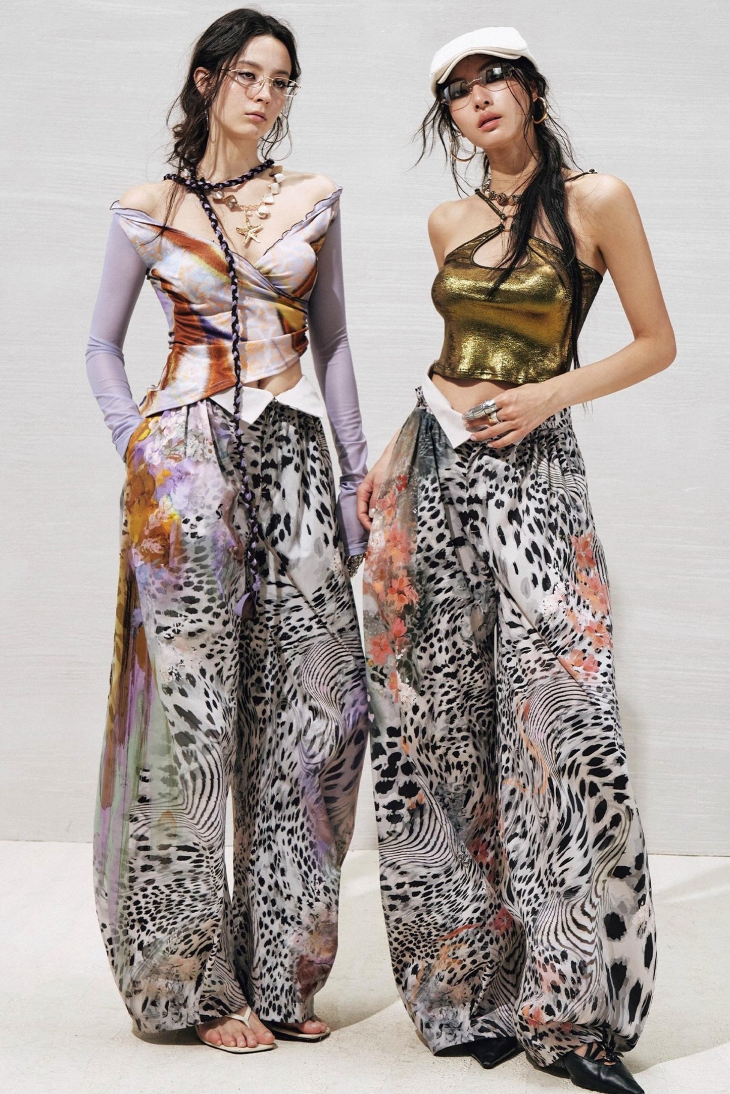 Garden Impression Leopard Print Pants