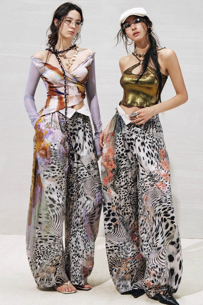 Garden Impression Leopard Print Pants