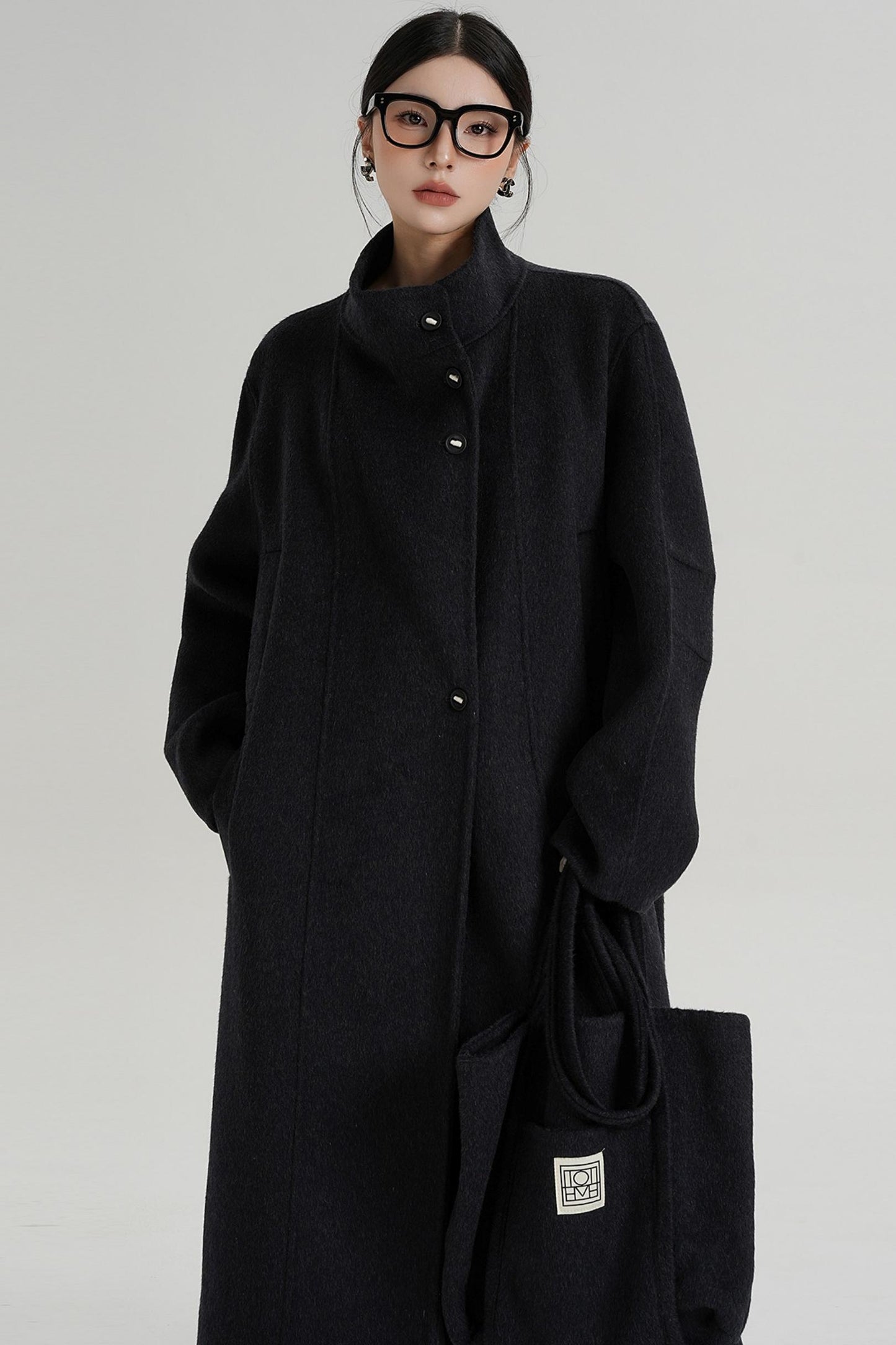 Temperament Stand-Up Woolen Coat