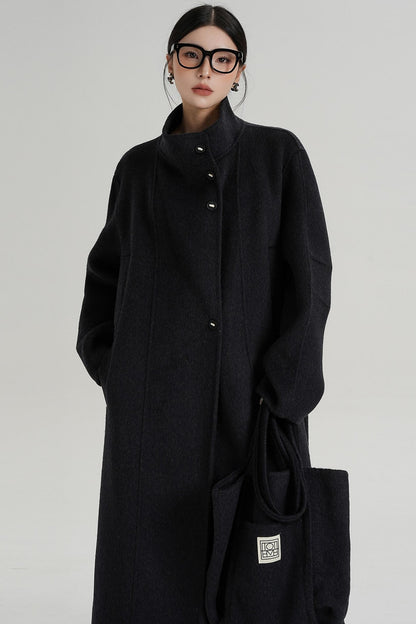 Temperament Stand-Up Woolen Coat