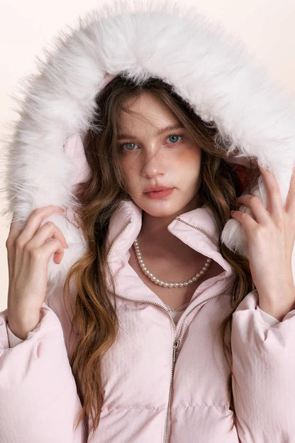 Detachable Fur Collar Hooded Jacket