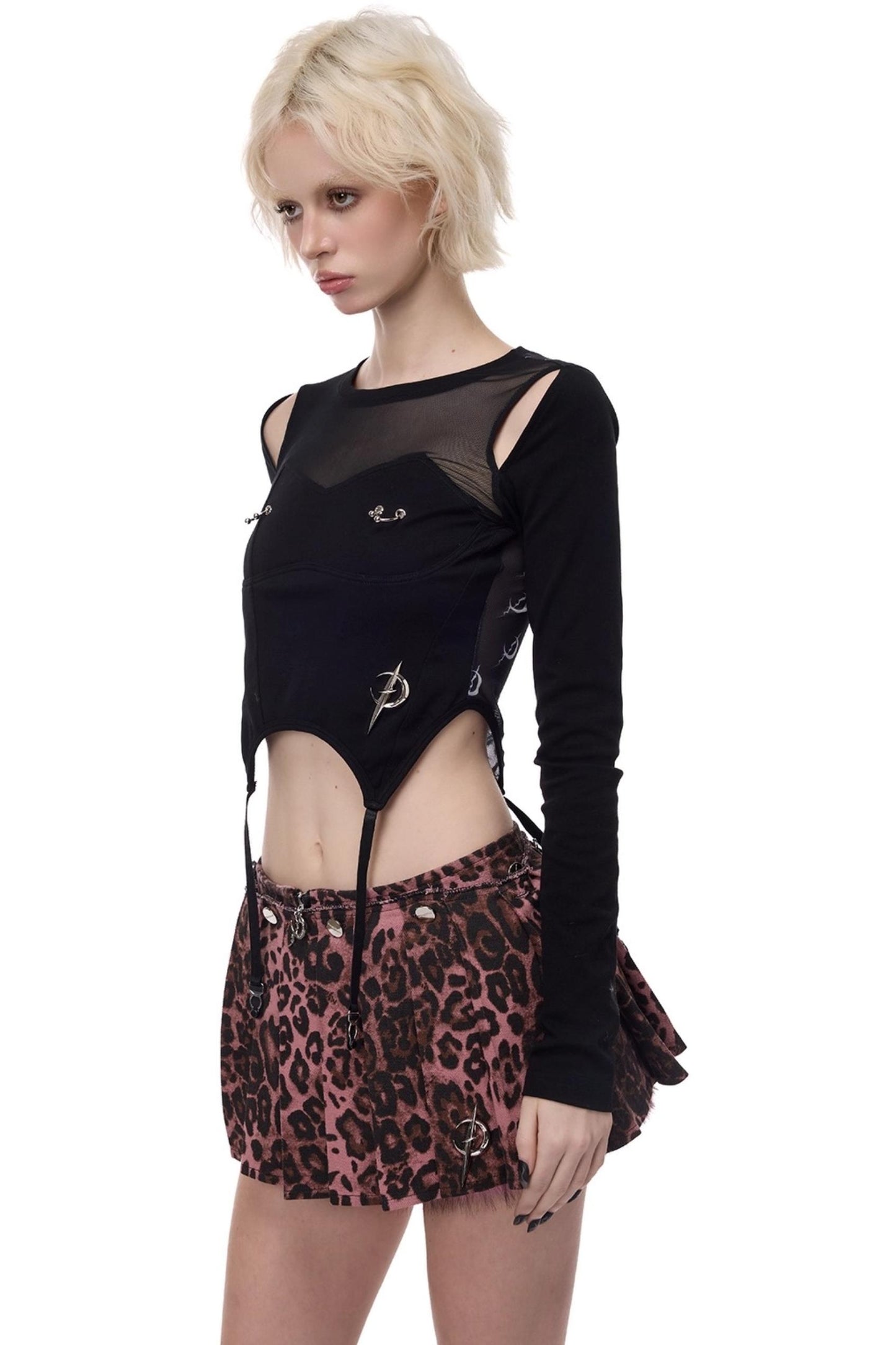 Pink Leopard Ultra-Short Skirt Pants