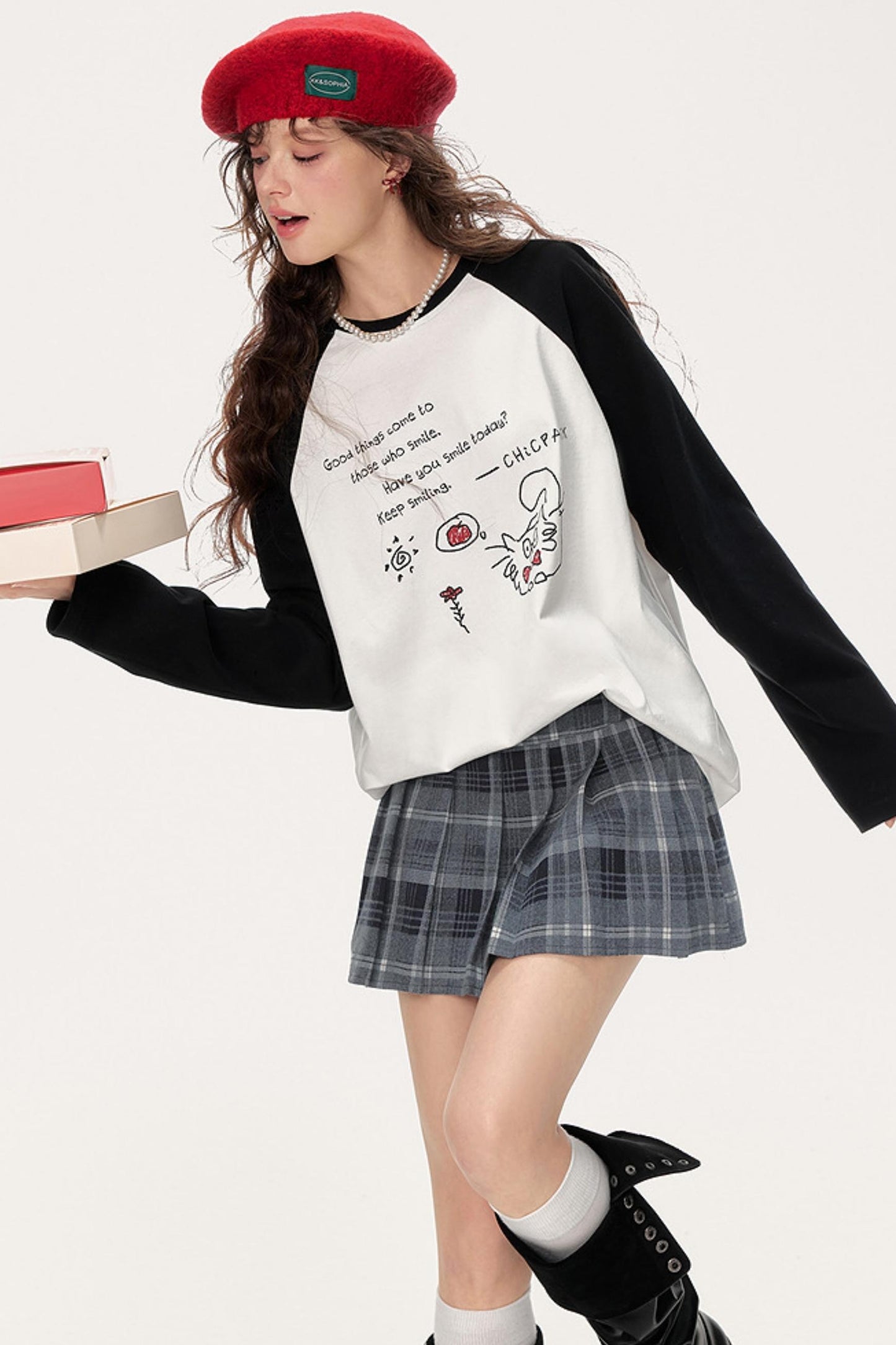 Color-Block Graffiti Top