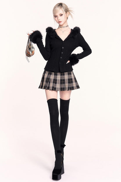 Detachable Fur Collar Hooded Top