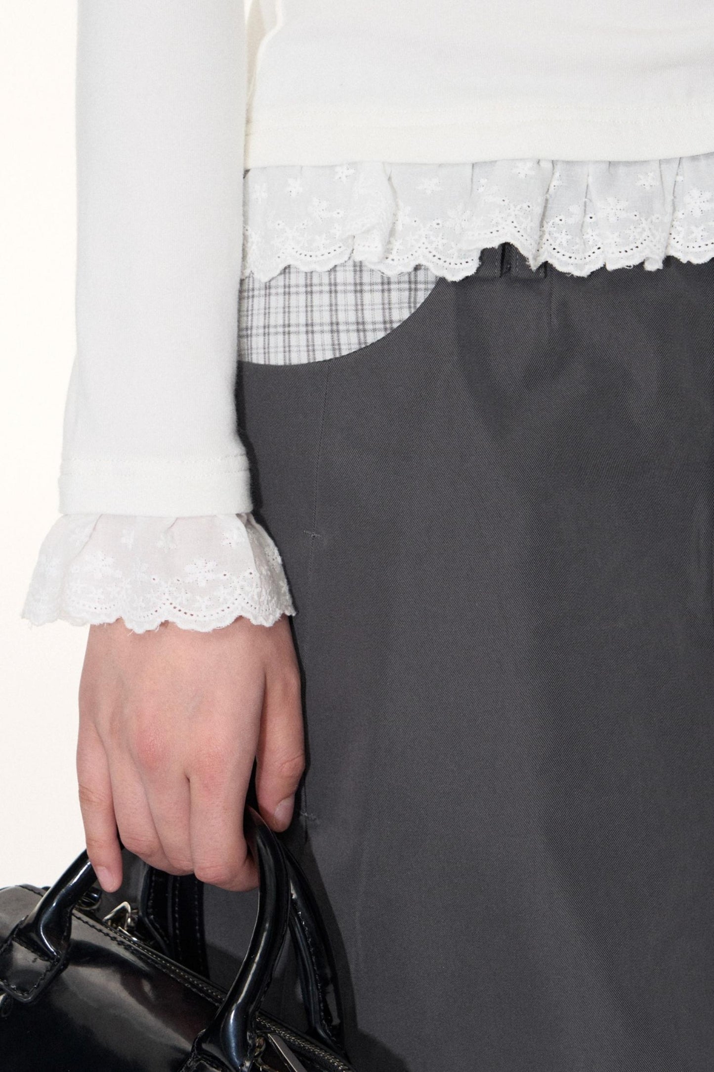 Lace Embroidery Slim Top