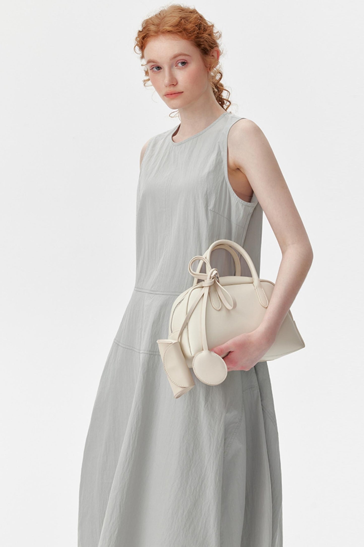Sleeveless Gray A-Line Dress