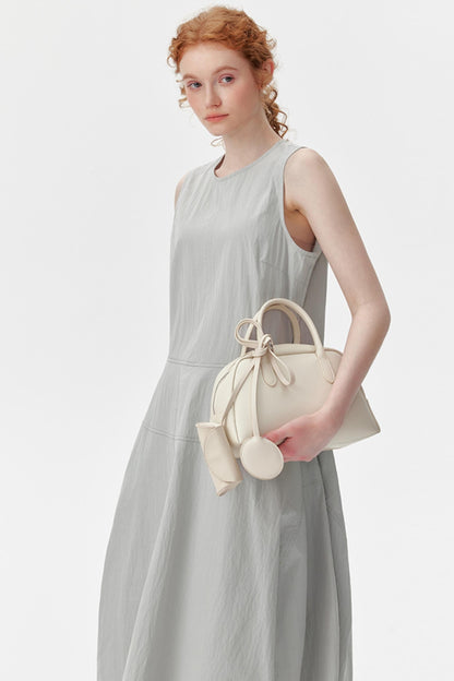Sleeveless Gray A-Line Dress