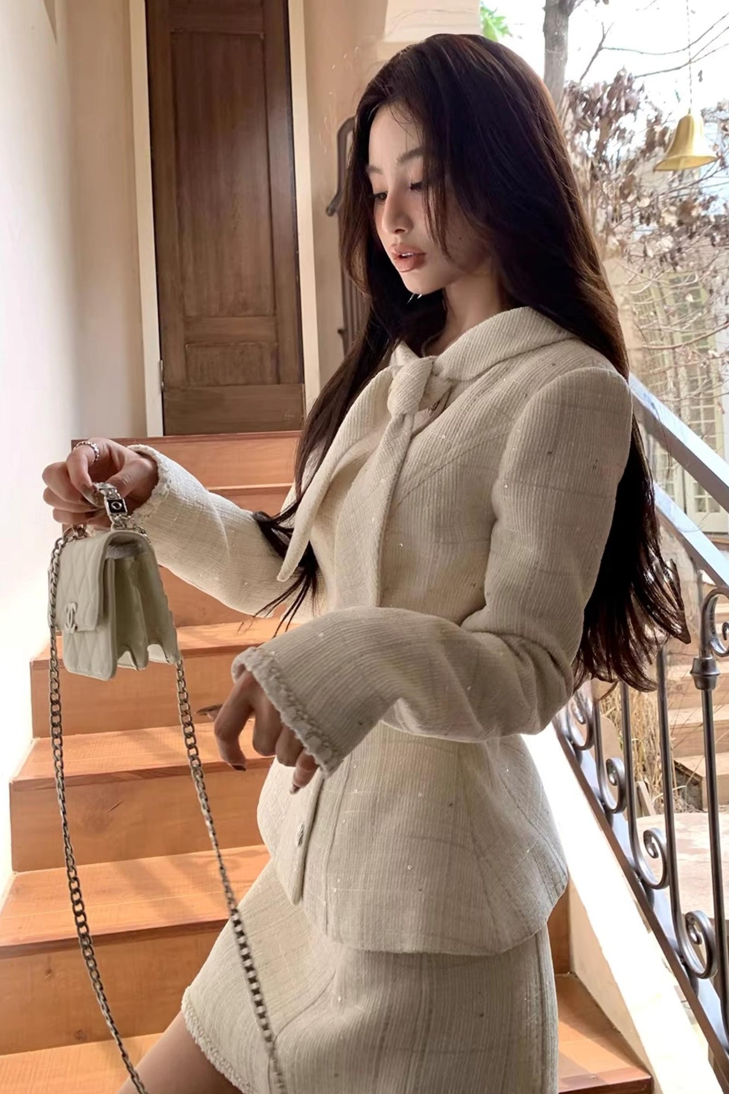 Elegant Narcissus Ribbon Suit Set-Up