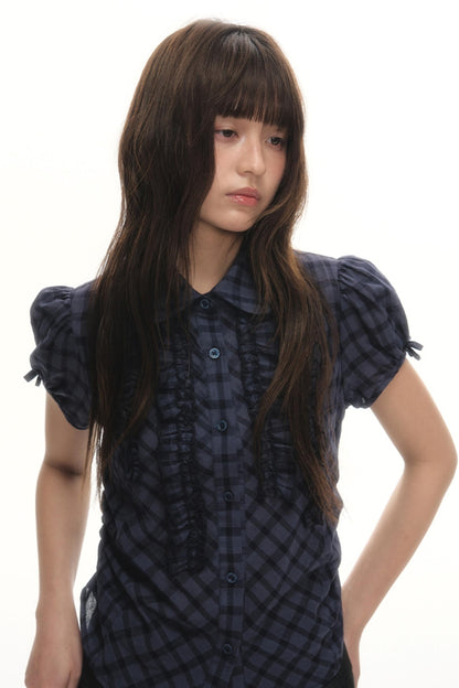 Plaid Lace Summer Shirt