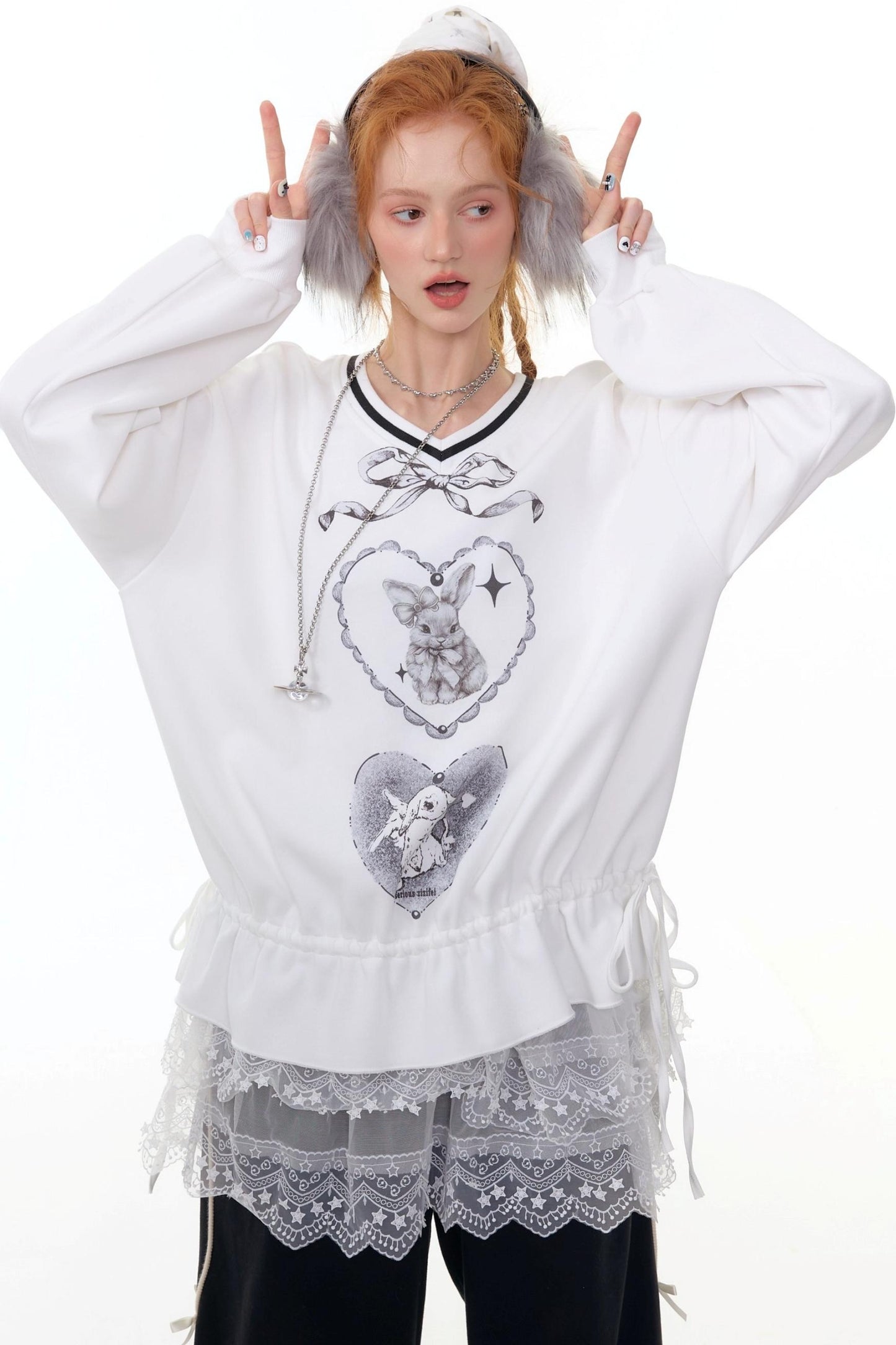 Vintage V-Neck Sweatshirt