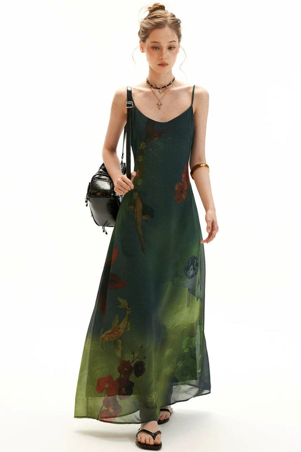 Fantasy Floral Suspender Dress