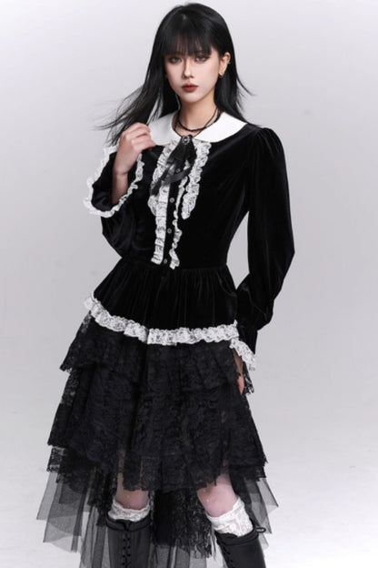 Velvet French Court Top