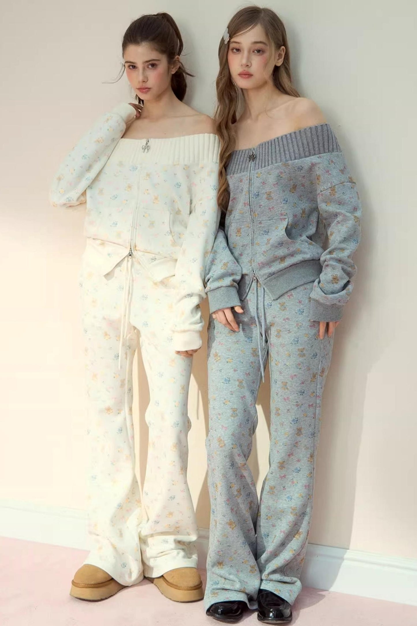 One-Shoulder Sweater With Trousers Set-Up