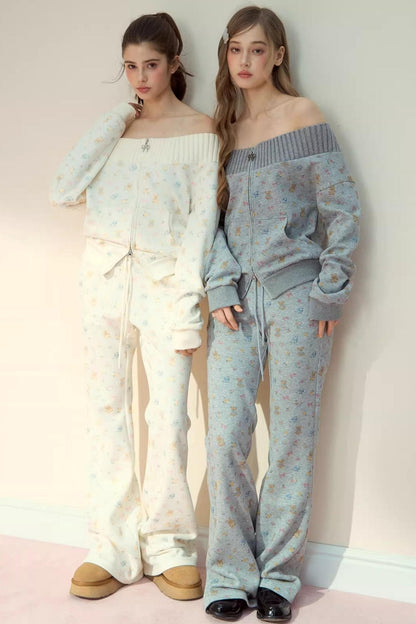 One-Shoulder Sweater With Trousers Set-Up