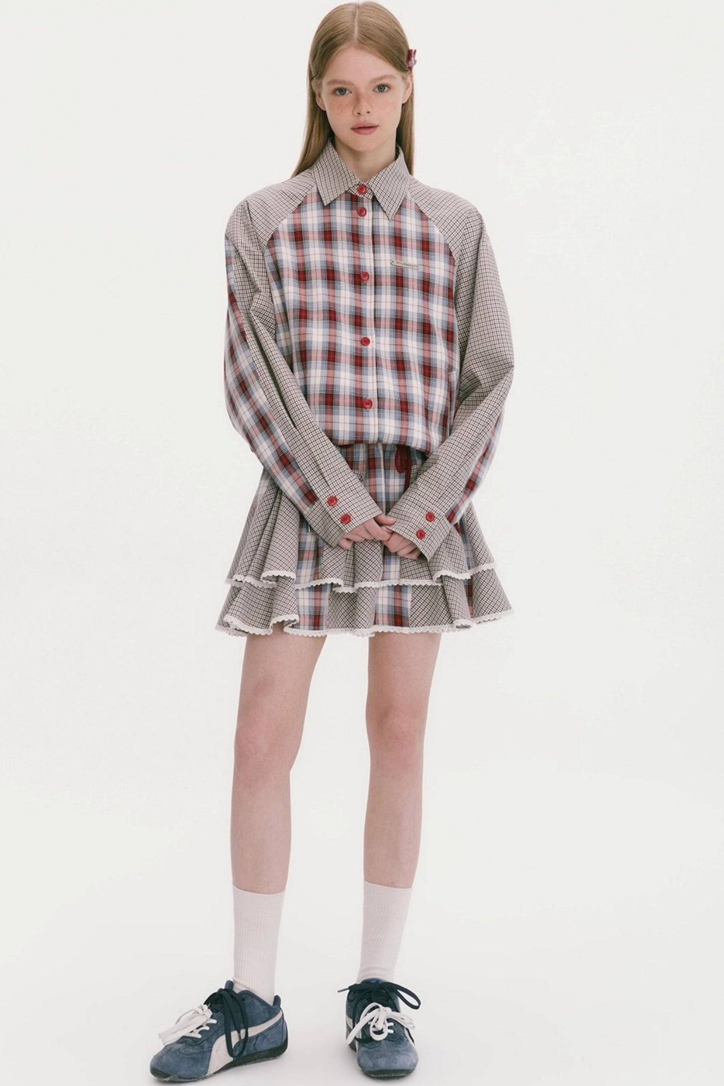 Patchwork Plaid Shirt Jacket