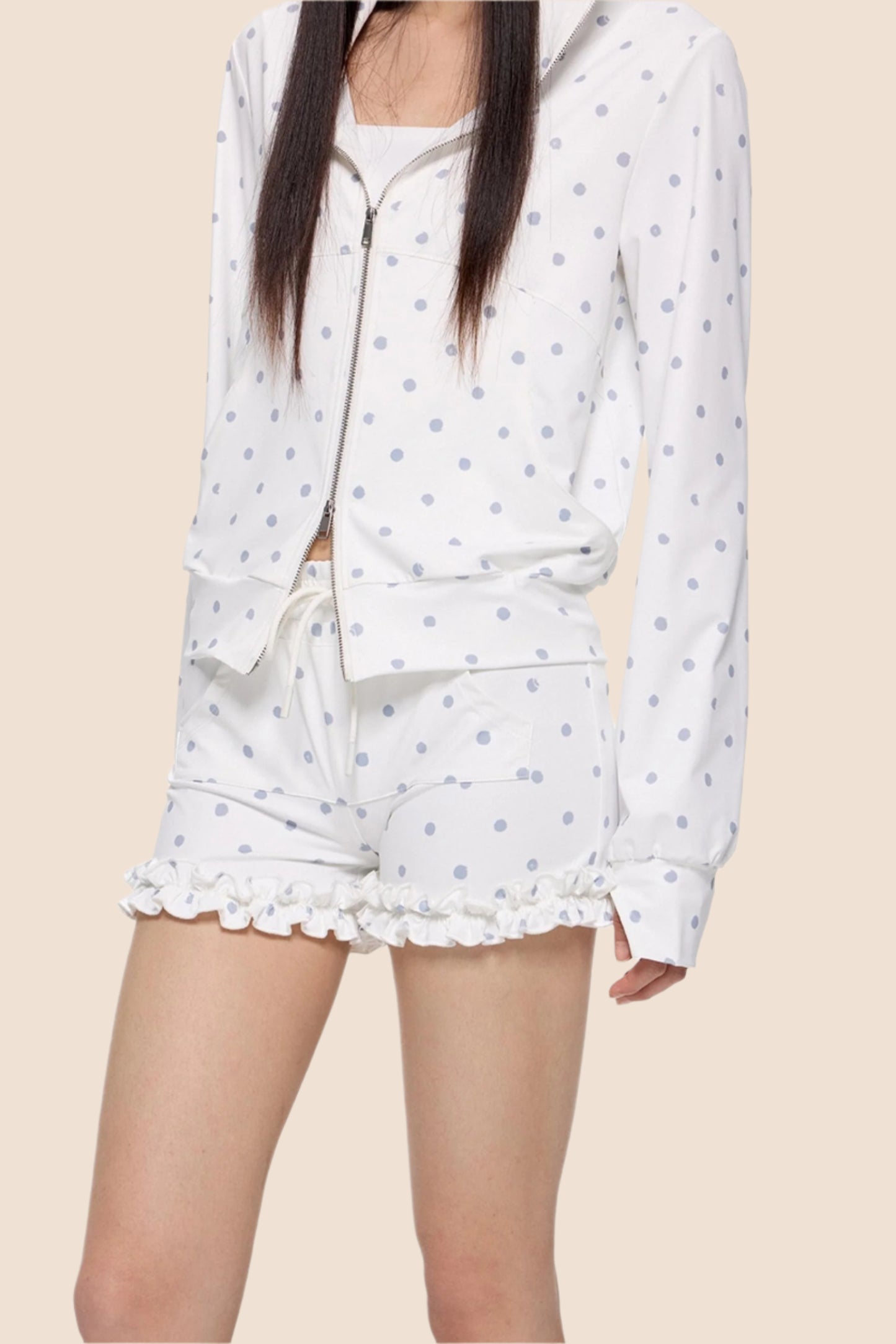 Summer Polka Dot Hoodie Set-Up