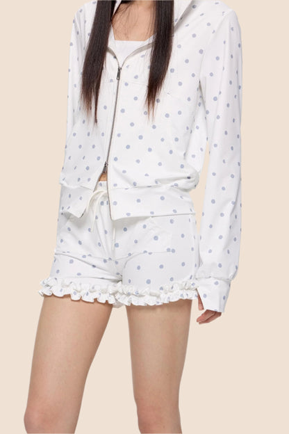 Summer Polka Dot Hoodie Set-Up