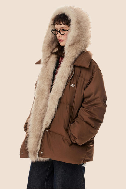 Hooded Thickened White Duck Down Jacket