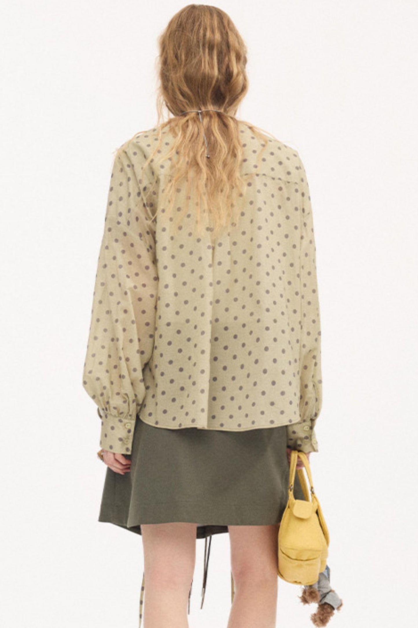 Color-Block Tie Pleated Skirt