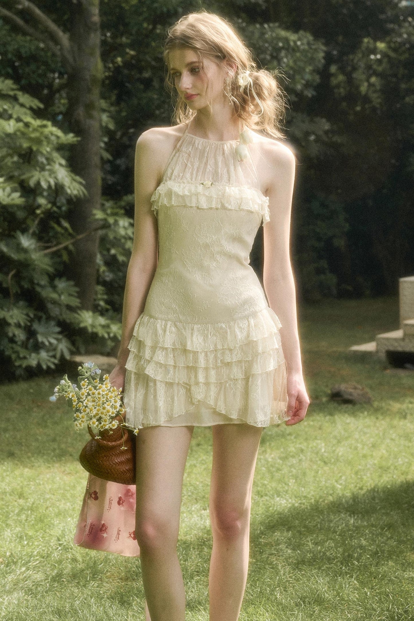 Wave Lace Mini Dress