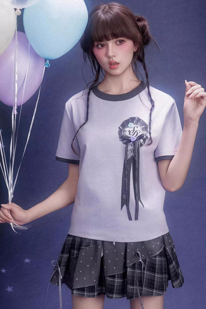 Gray Plaid Pumpkin Pants Skirt