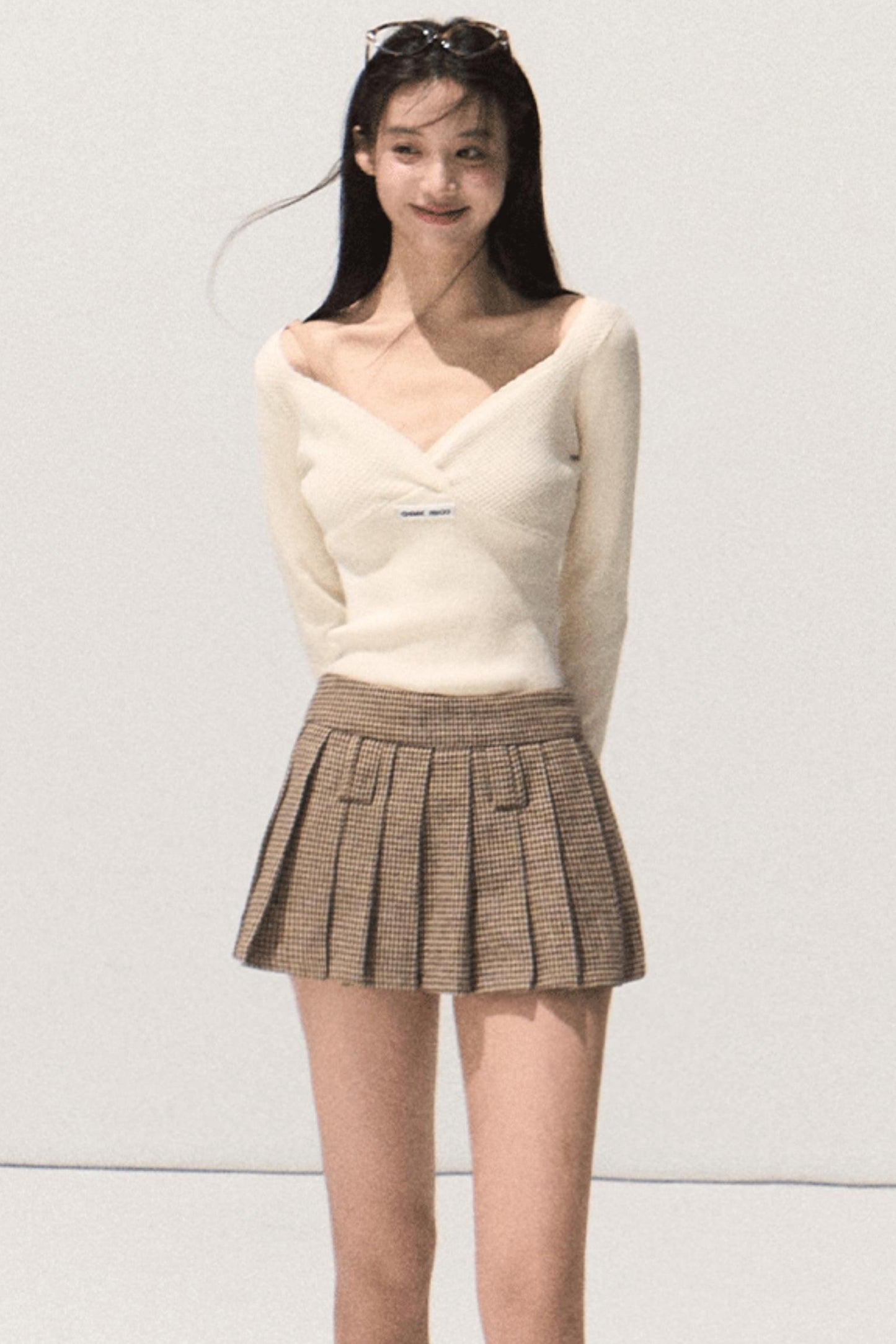 Throbbing Campus Lovers Woolen Skirt
