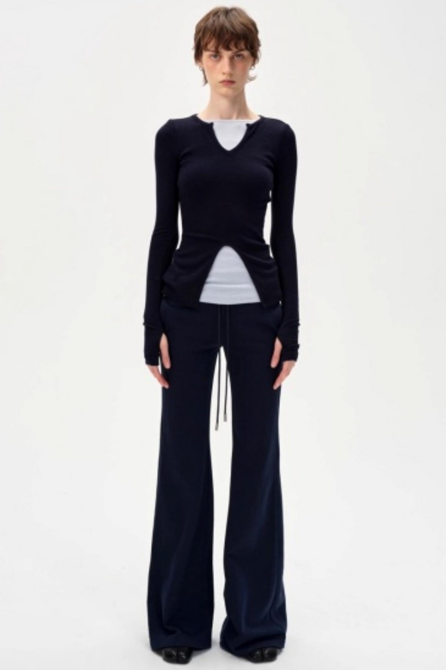 V-Neck Slim Fit Panel Base Top