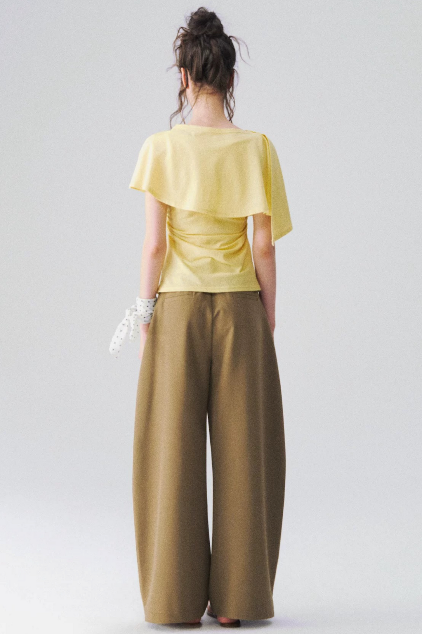 Two-Piece Shawl Waist-Cinching Top Set