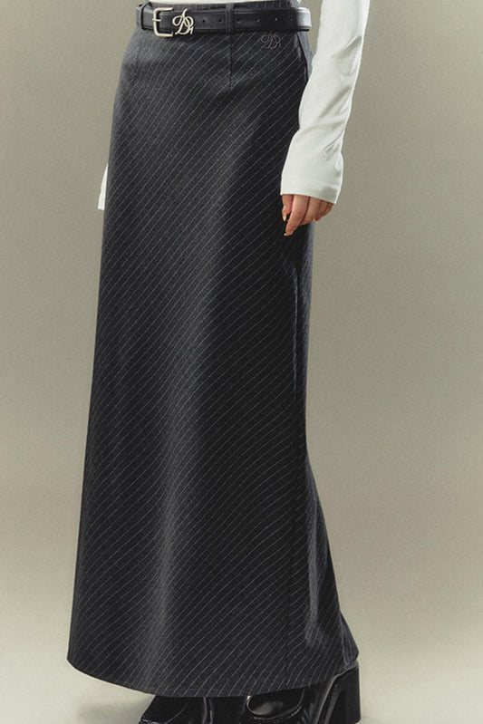 Slim Fit Twill Long Skirt