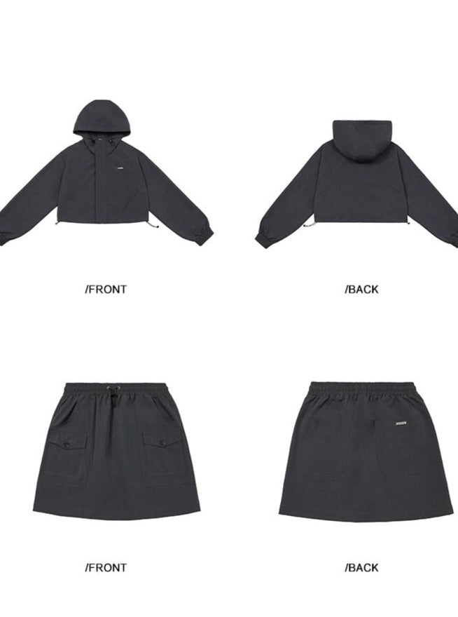 Functional wind short jacket short skirt