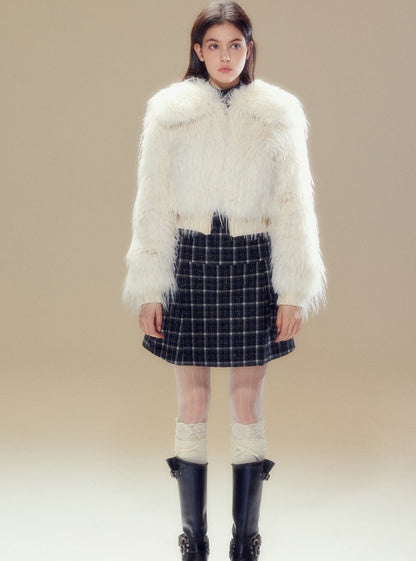 A-line bow wool skirt