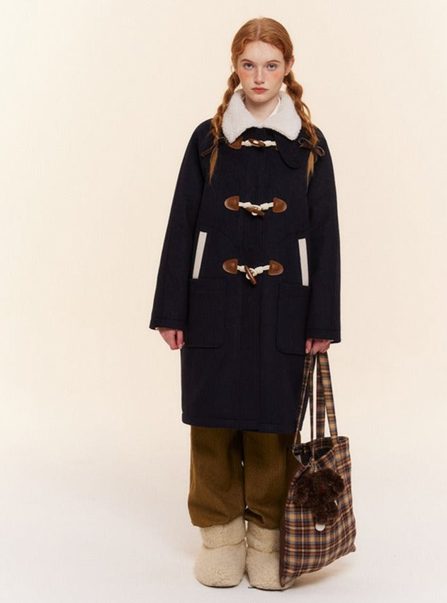 Lamb panel wool horn tweed Coat