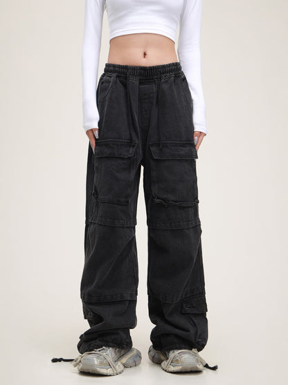 American Retro Washed Stitched Pocket Cargo Pants