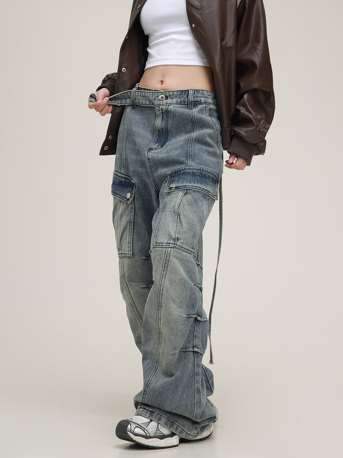 American High Street Stacked Light Jeans Pants