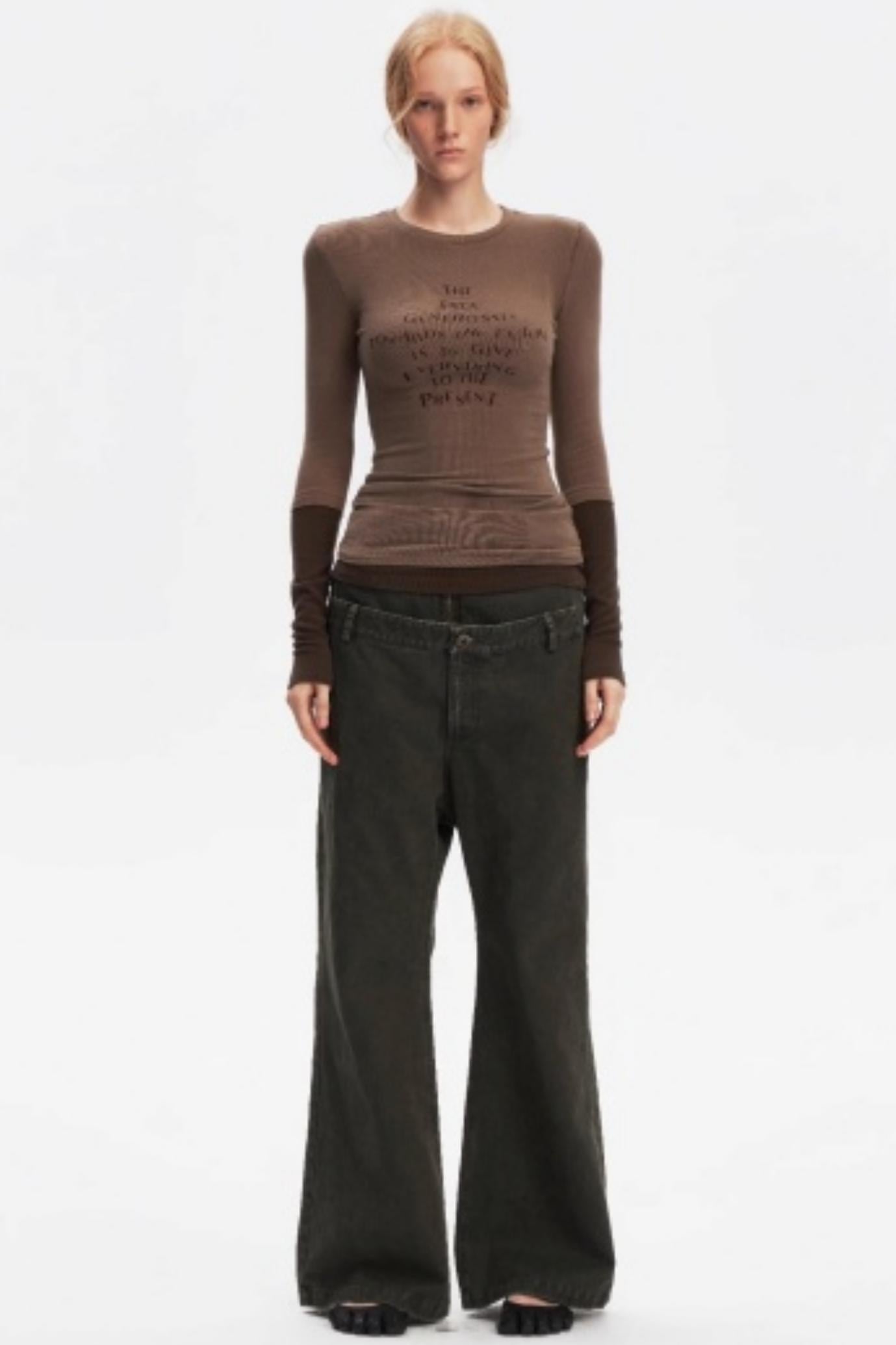 Layered Letter Print Top