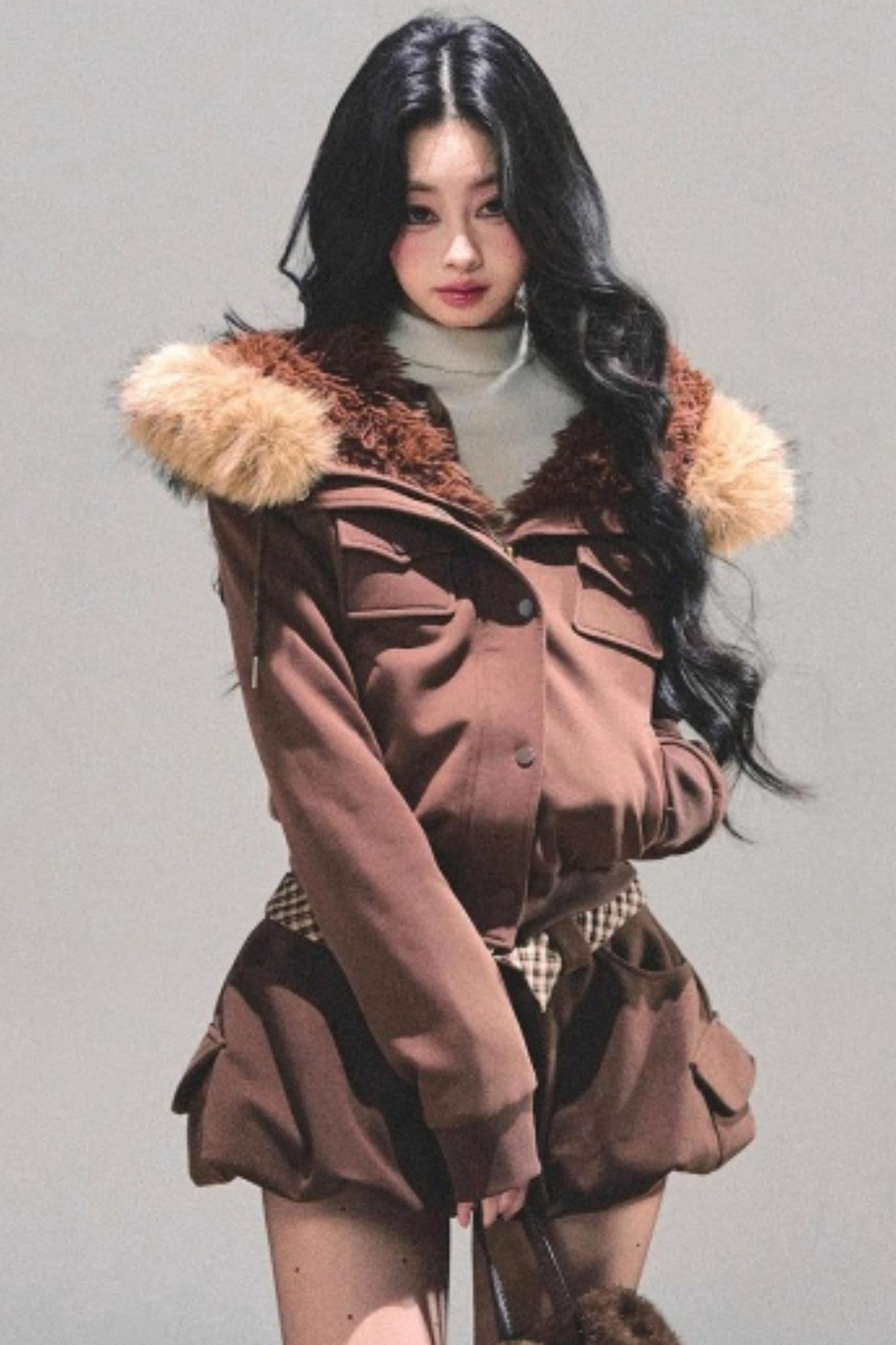 Hooded Faux Fur Winter Coat