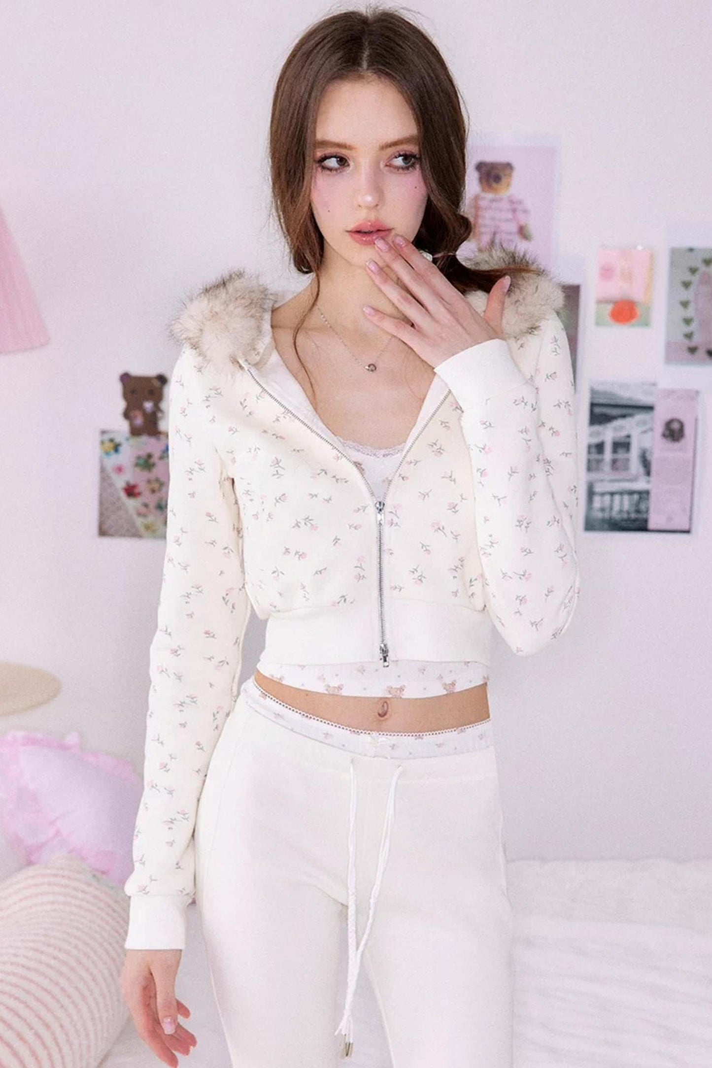 Bear Print Sweater Suspender Set-Up