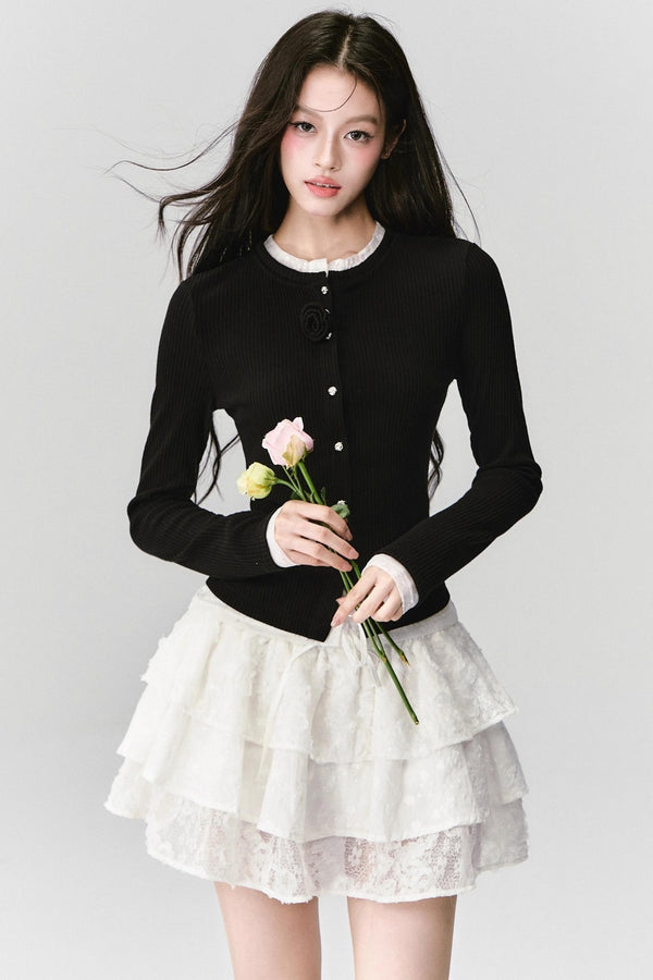 Flower Knit Cardigan