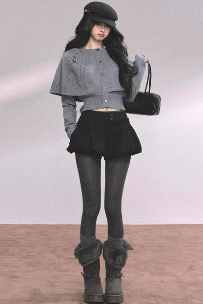 Cable Knit Cape Sweater