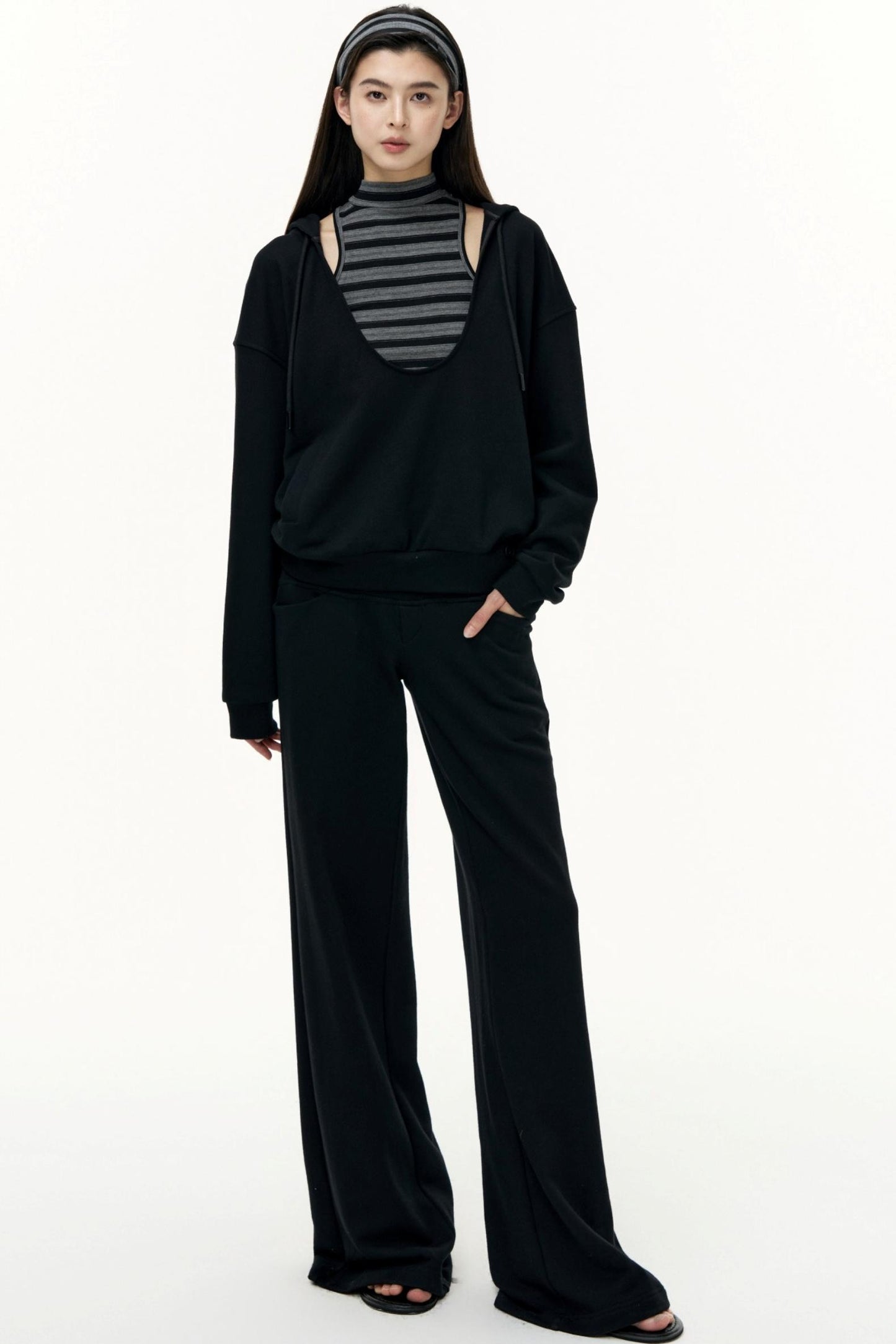 Layered Hooded Sweatshirt Set-Up