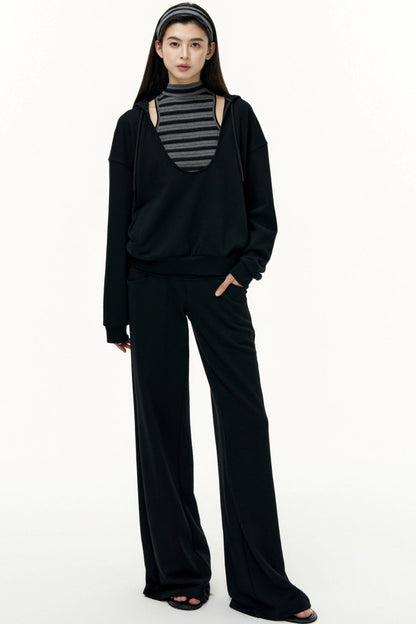 Layered Hooded Sweatshirt Set-Up