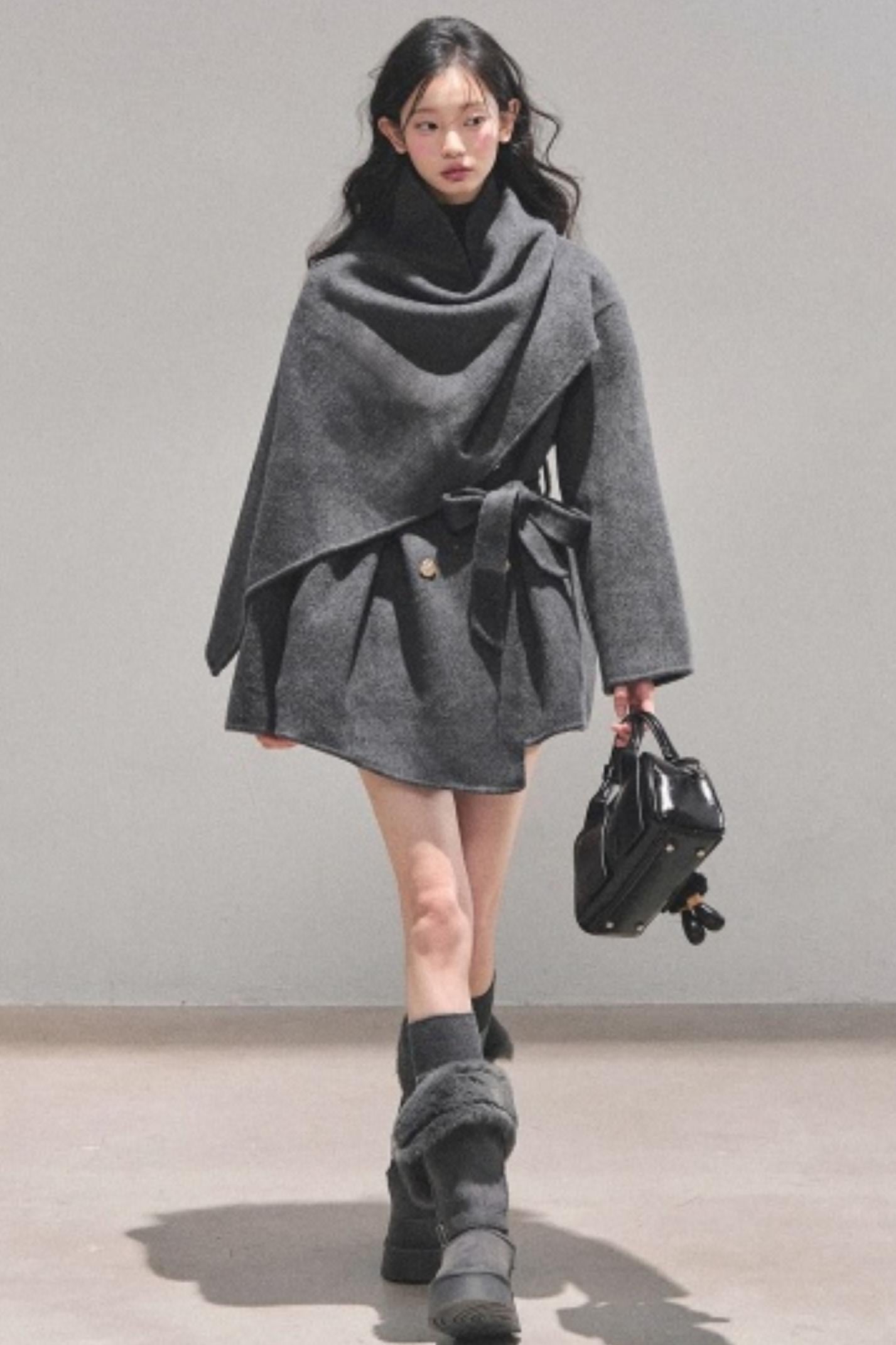 Winter Plaid Wool Coat