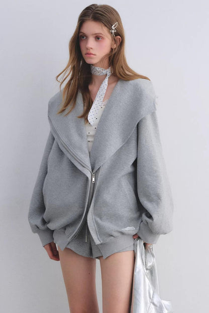 Pink Hooded Zip-Up Jacket Set-Up