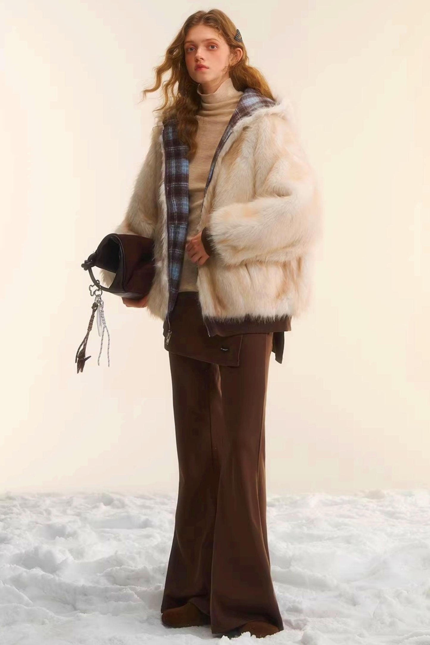 First Snow Plaid Reversible Coat