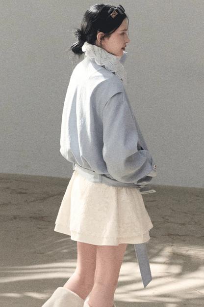 Wool Blend Embossed Floral Dress