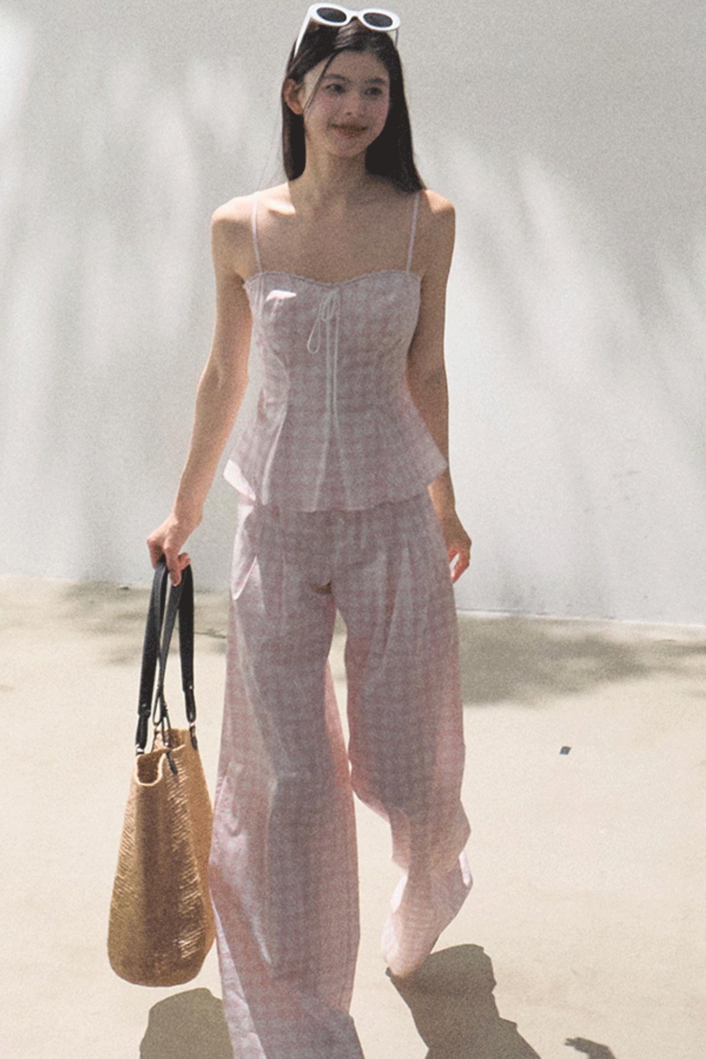 Wide-Leg Tencel Hemp Pants Set-Up