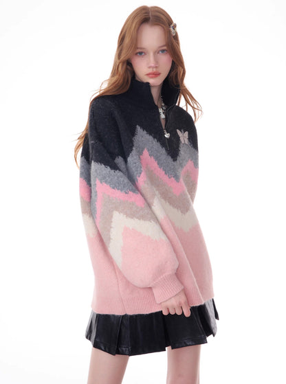 Thickened loose sweater coat