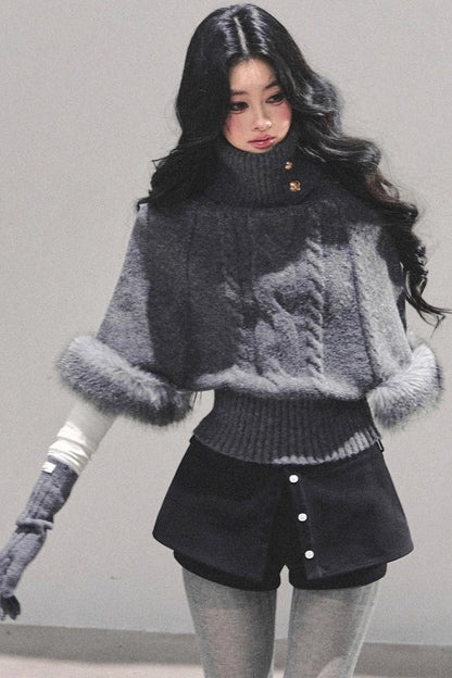 Korean Mohair Turtleneck Sweater